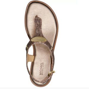 MICHAEL MICHAEL KORS Women's MK Plate Flat Thong Sandals BRAND NEW IN BOX